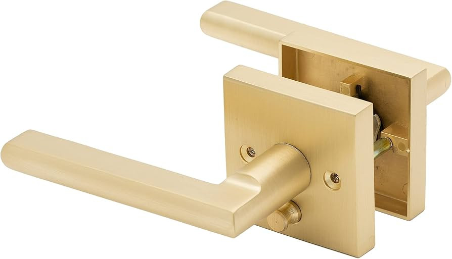 Linkaa Pivacy Door Lever Gold Stain Brass Door Handles Lever Door Handle with Lock, Keyless Door ... | Amazon (US)