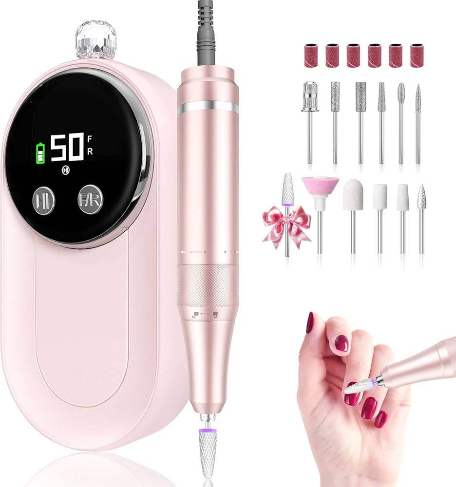 50000 RPM Nail Drill Professional, Rechargeable Cordless Electric Nail Kit with Bits & Anti-Slip ... | Amazon (US)