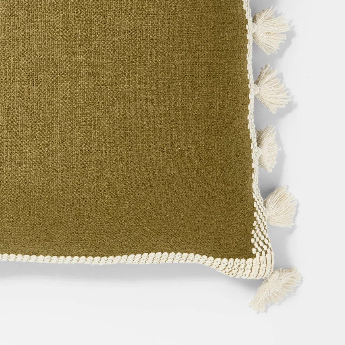 Woven Frame Square Throw Pillow with Side Tassels - Threshold™ designed with Studio McGee | Target