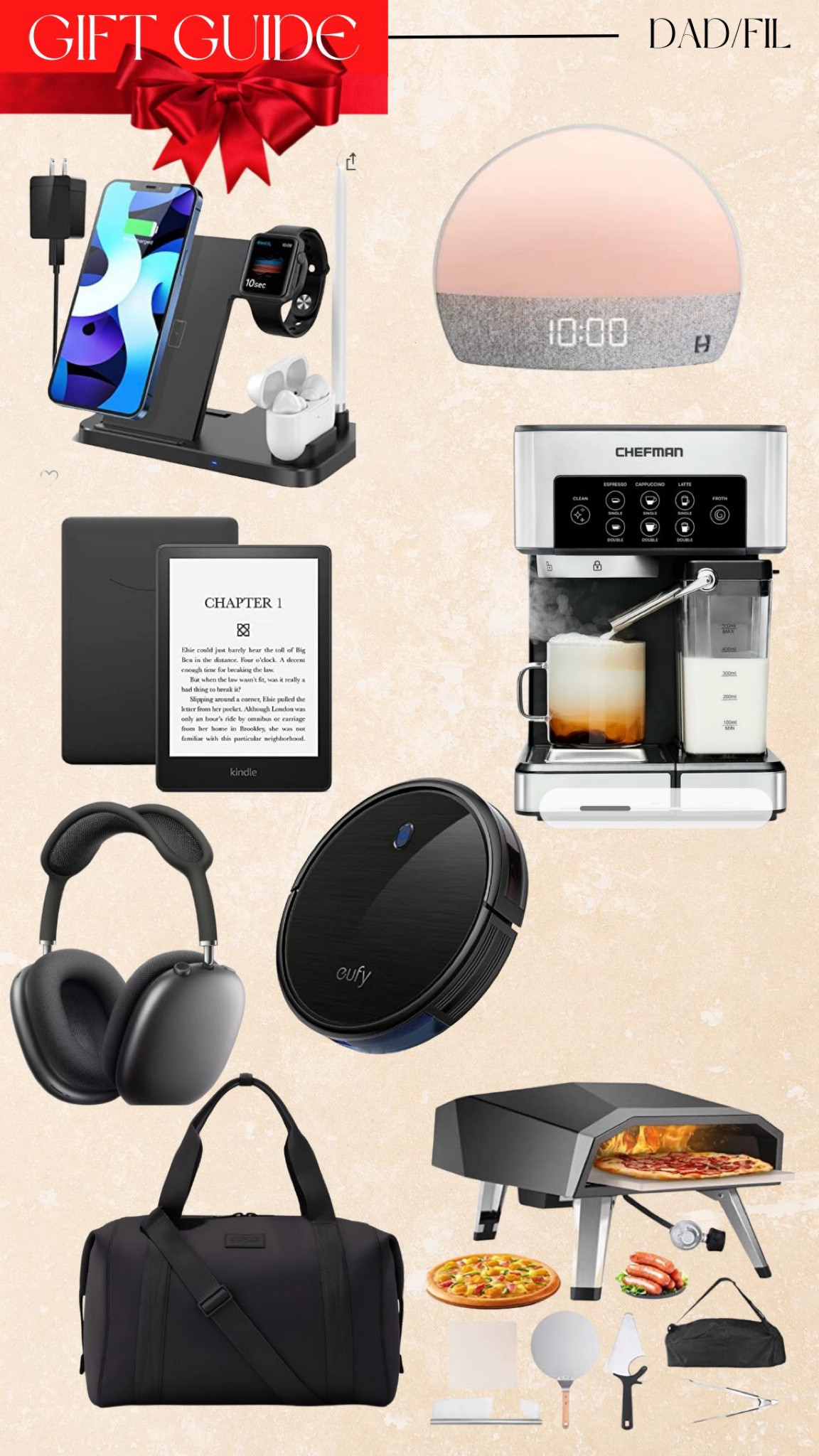 Gift guide, gifts for him, gifts for dad, father figure, father in law, amazon, Walmart, Black Friday, sale, coffee maker, apple pro max, apple, eufy, pizza, pizza oven, charging station, hatch, hatch restore, kindle 

#LTKGiftGuide #LTKSeasonal #LTKHoliday