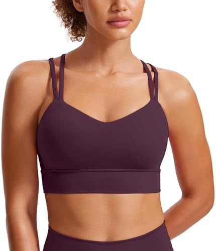 CRZ YOGA Softness Mold Butterluxe Strappy Longline Sports Bras for Women - Double Spaghetti Strap... | Amazon (US)