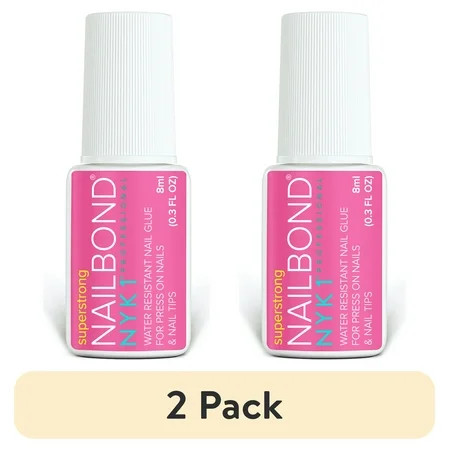 (2 pack) NYK1 NailBond Brush On Nail Glue For Press On Nails, Acrylic Nails And False Nails (8ml) | Walmart (US)
