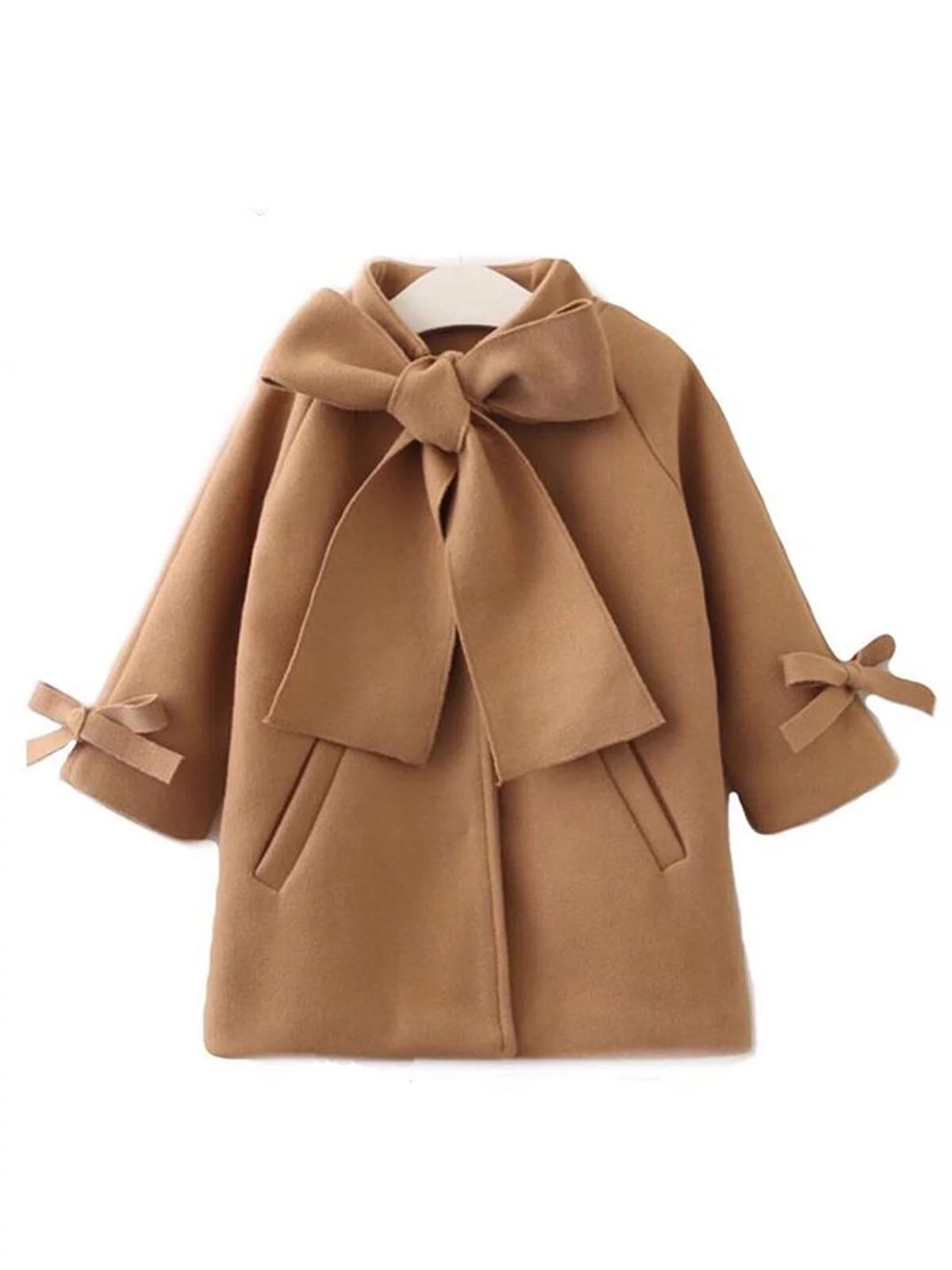 Toddler Kids Baby Girls Warm Wool Bowknot Trench Coat Overcoat Outwear Jacket - Walmart.com | Walmart (US)