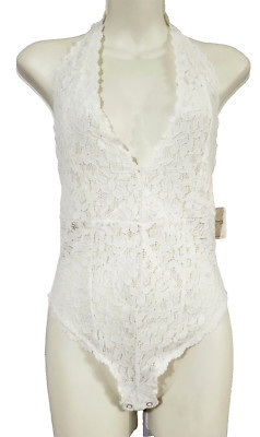 FREE PEOPLE Intimately White Lace Bodysuit Teddy Size Small Racerback NWT | eBay US