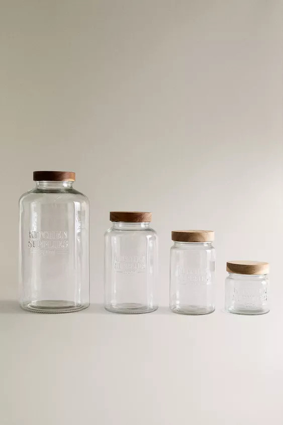 GLASS SCREW-ON STORAGE JAR | Zara UK