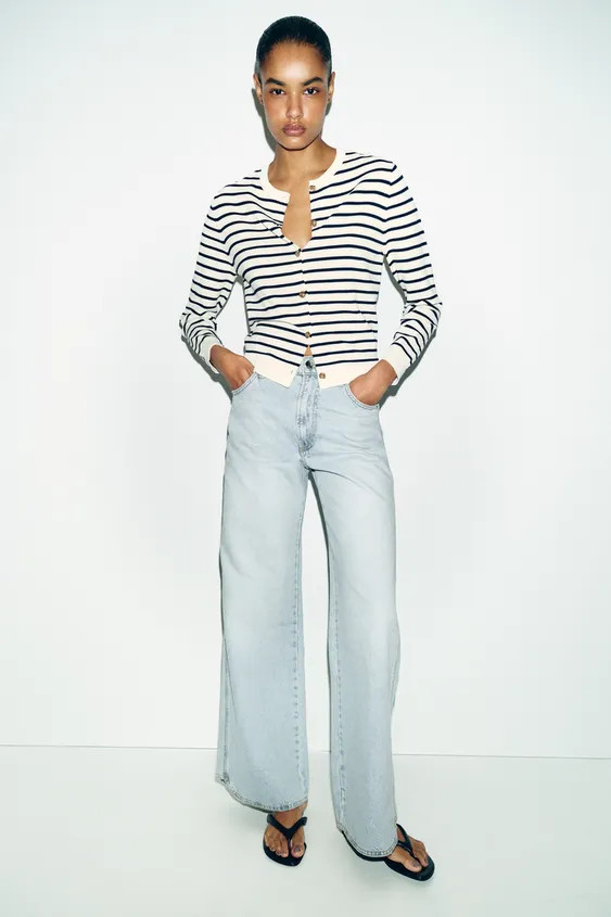 STRIPED KNIT CARDIGAN | Zara UK