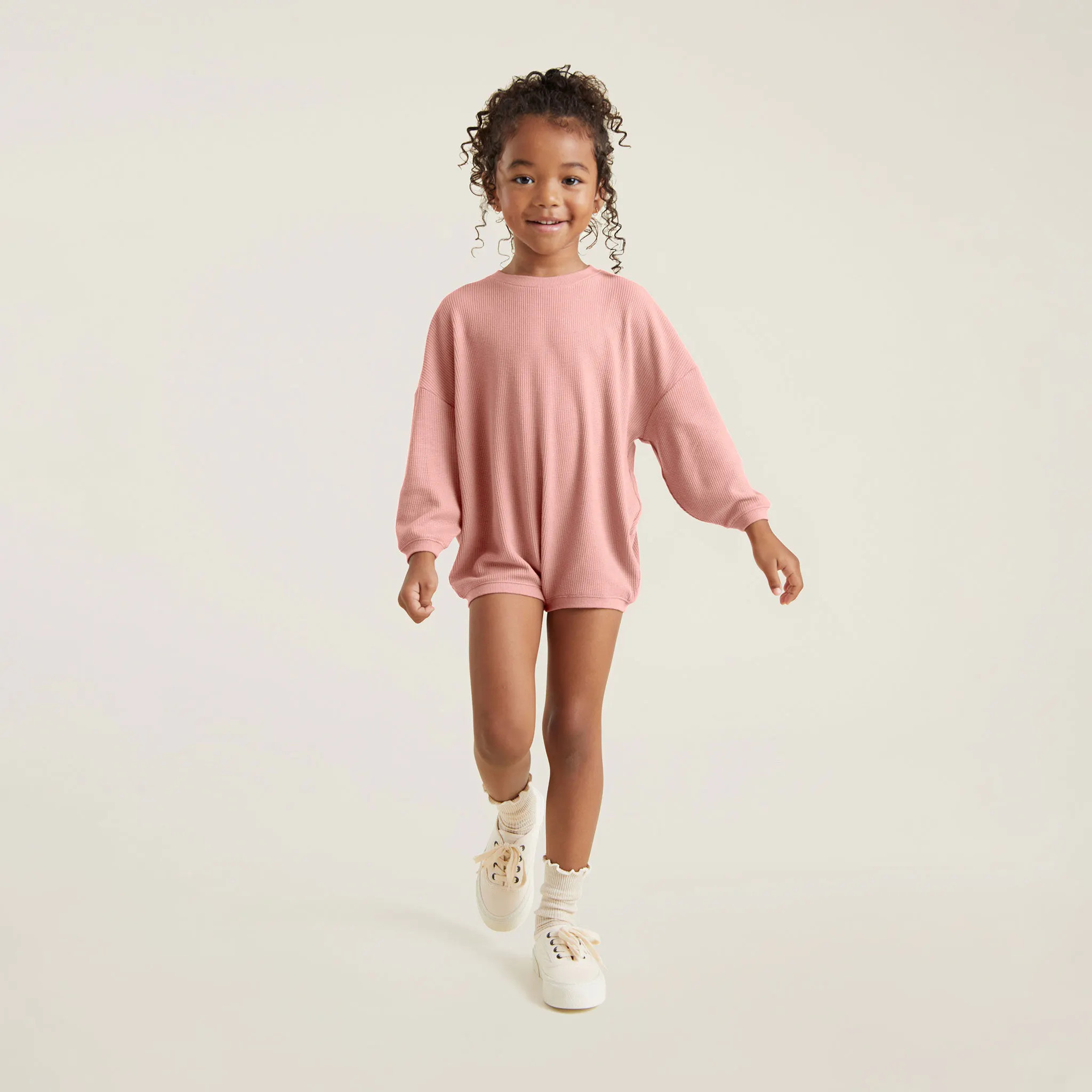 Waffle Sweatshirt Romper | tones
