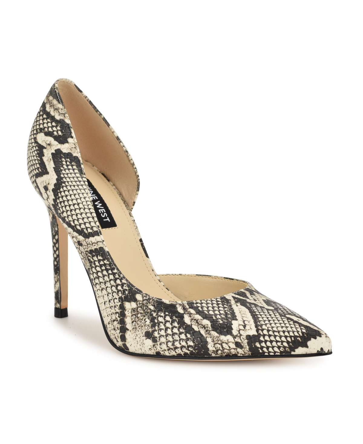Nine West Women's Folowe d'Orsay Stiletto Pumps - Light Natural Snake | Macy's