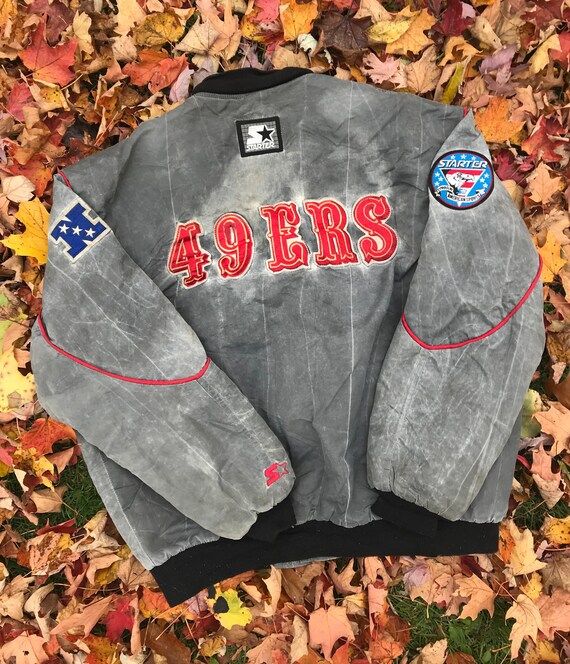 RARE Vintage Starter San Francisco 49ers bomber jacket acid wash 80s 90s NFL jacket | Etsy (US)