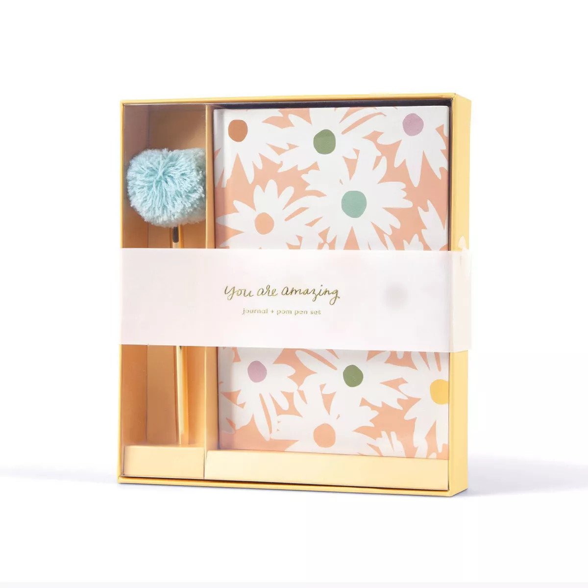 5"x7" Stationery Gifts Journal and Pom Pen Set Floral | Target