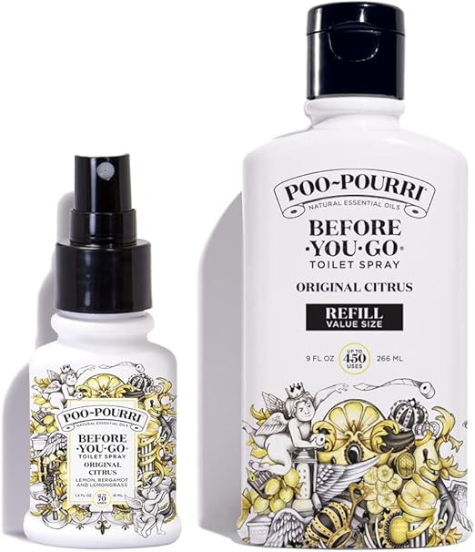 Poo-Pourri Original Citrus 9-Ounce Refill Bottle and 1.4-Ounce Refillable Bottle Original Citrus | Amazon (US)