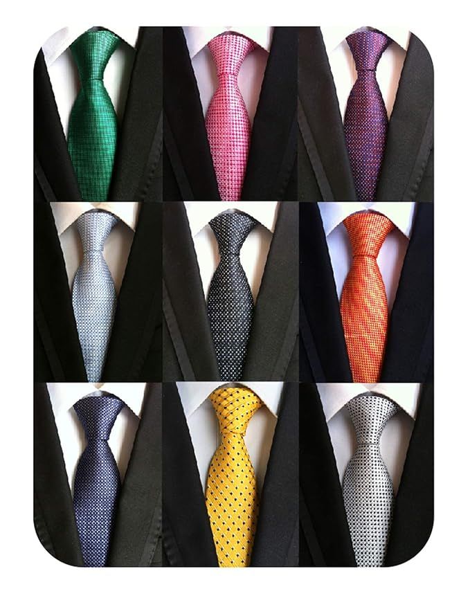 Welen Lot 9 PCS Classic Men's Tie Necktie Woven JACQUARD Neck Ties | Amazon (US)
