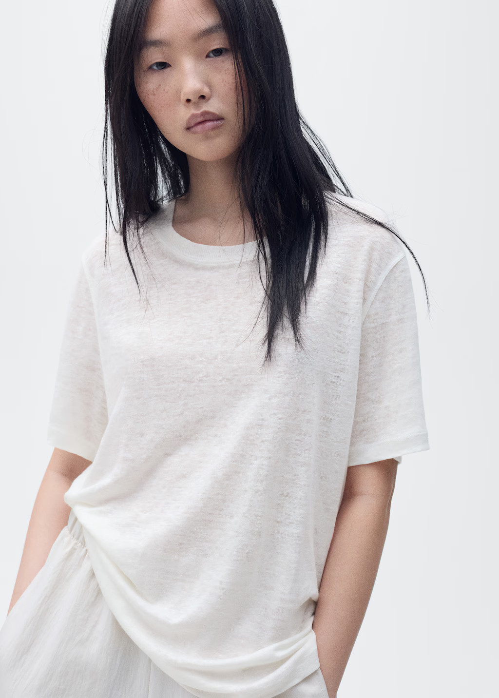 Short-sleeved linen t-shirt - Women | MANGO USA | Mango (US/MX/AU)