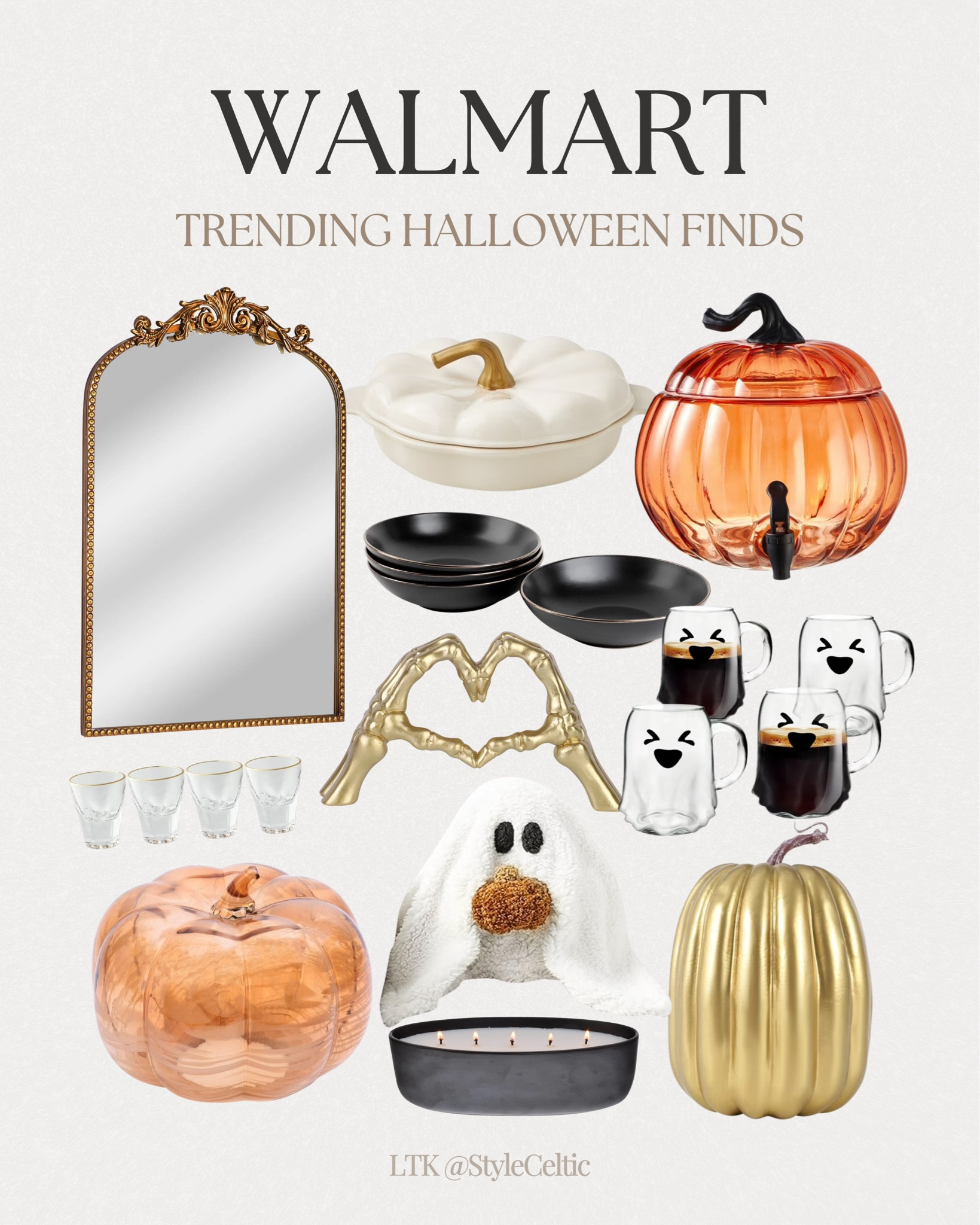 Walmart Trending Halloween Decor and Home Finds 🎃✨
.
.
Halloween home decor, Halloween pillows, Halloween mugs, Halloween kitchen decor, dining room decor, Halloween bar cart, bar cart accessories, ghost pillows, vintage mirrors, gold mirror, pumpkin drink dispenser, gold pumpkins, fall baking, fall dining, fall kitchen decor, pumpkin pie container, black candles, black soup bowls, skeleton heart hands, pumpkin candles, ghost mugs, ghost candles, skeleton candles, iridescent Halloween decor, spooky decor, fall decor, fall home decor, fall home accessories, candy bowls, Halloween candy bowl, Halloween hosting, Halloween parties