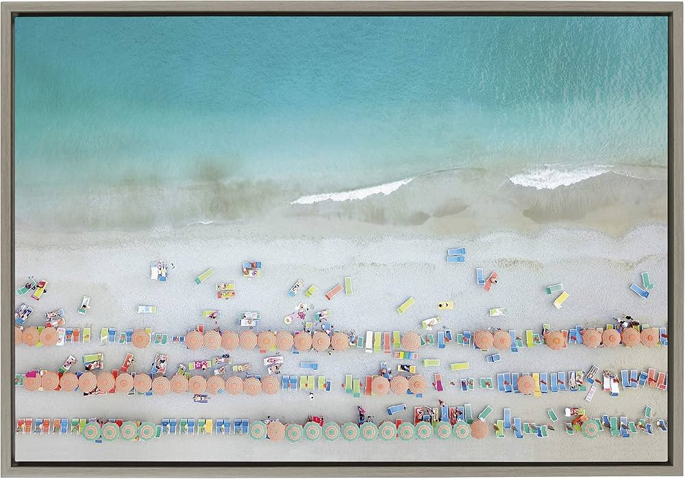 Kate and Laurel Sylvie Monterosso 6 Framed Canvas Wall Art by Rachel Dowd, 23x33 Gray, Calming Be... | Amazon (US)
