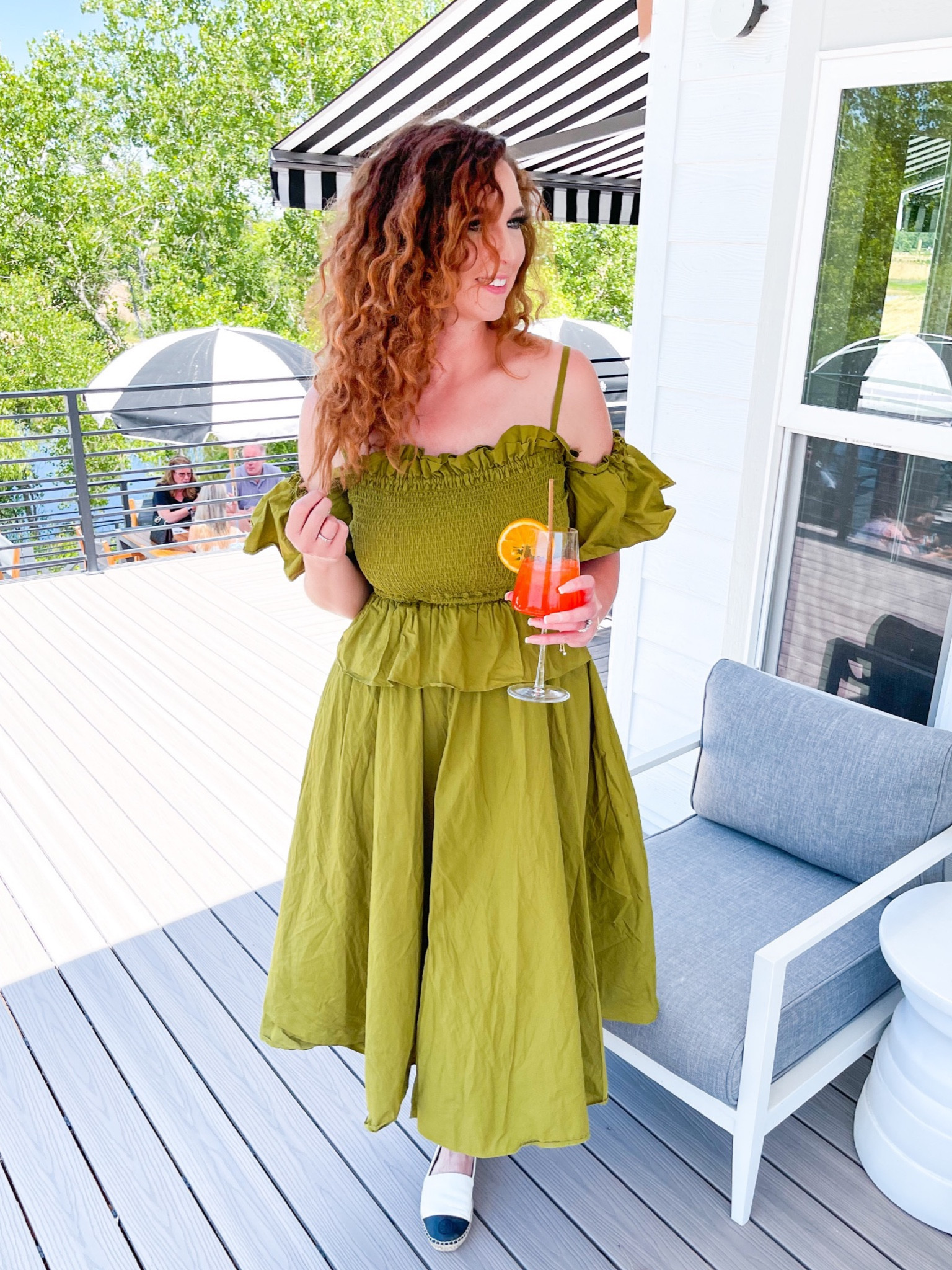 Green summer dress, rent the runway, Italian summer 