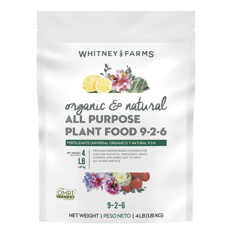 Whitney Farms Organic & Natural All Purpose Plant Food, For In-Ground or Containers, 4 lb. | Walmart (US)