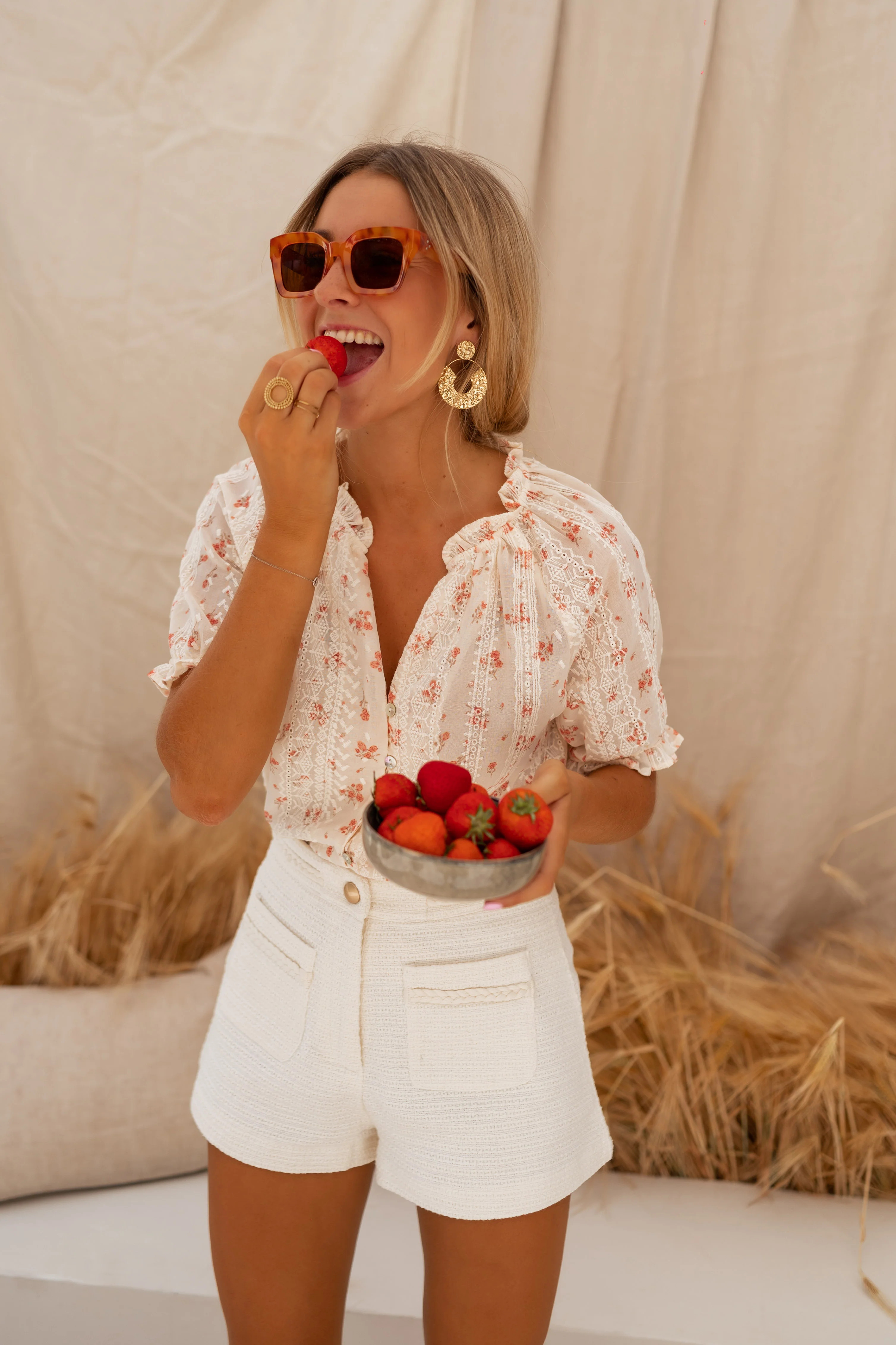 Ecru Embroidered Carine Blouse | Easy Clothes