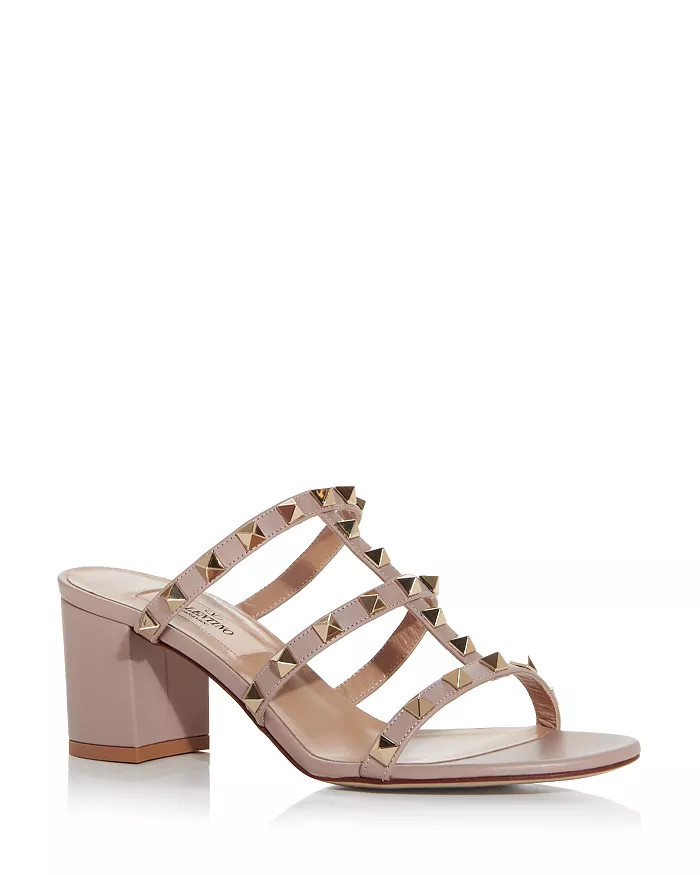 Women's Rockstud Block Heel Slide Sandals | Bloomingdale's (US)