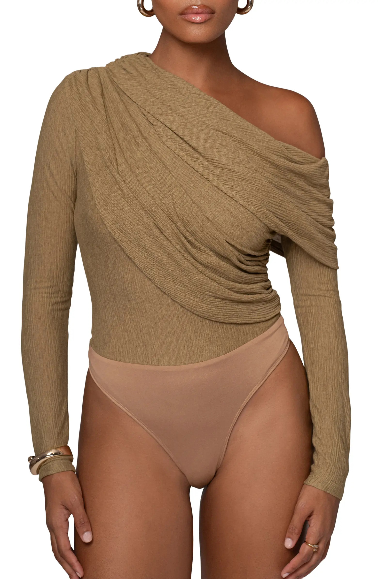 Draped One-Shoulder Bodysuit | Nordstrom