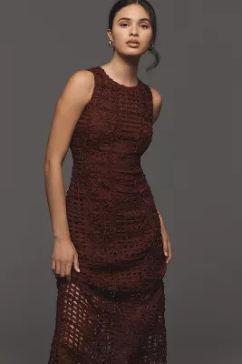 Endless Rose Sleeveless Textured Midi Dress | Anthropologie (US)