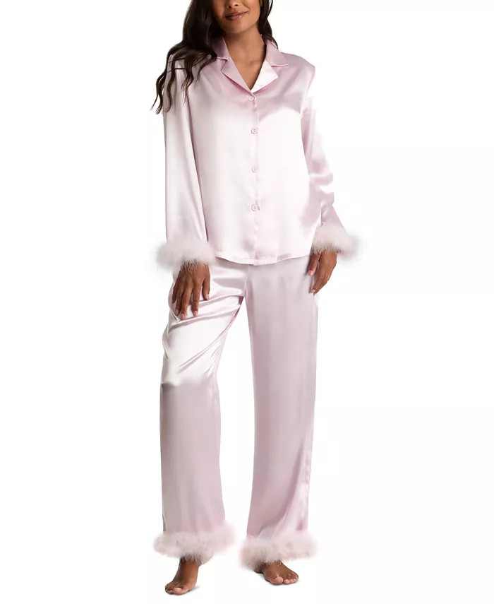 Linea Donatella
          
        
  
      
          Women's Marabou Feather Satin Pajama Set | Macy's