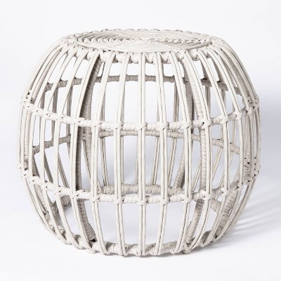 Faux Rattan Patio Ottoman - Cream - Threshold™ designed with Studio McGee | Target