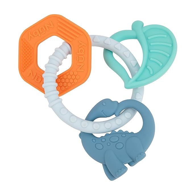 Nuby Chewy Charms Teething Ring, Soft BPA-Free Baby Teething Toy - 3+ Months - Dino | Amazon (US)