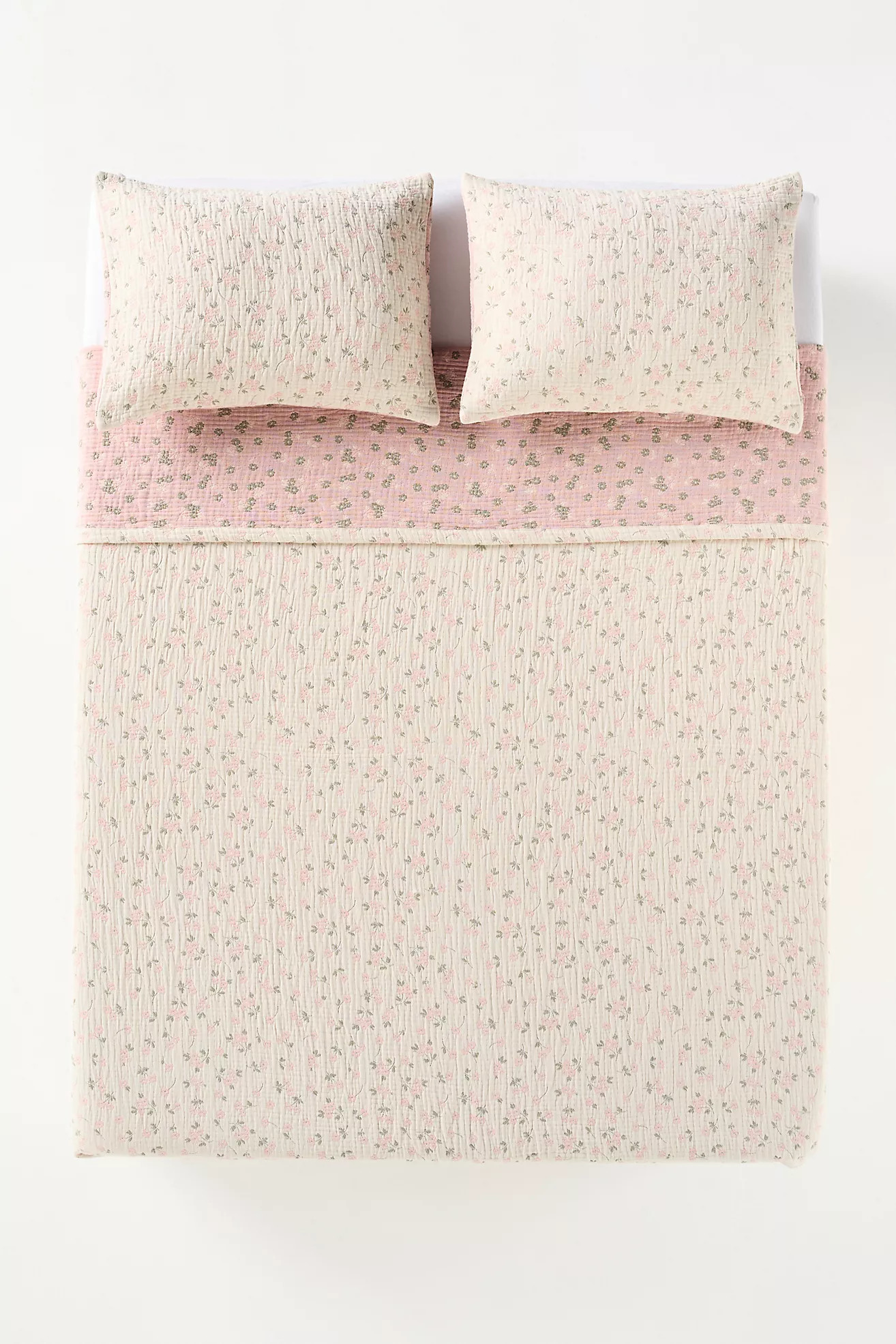 Floral Field Cotton Floral Jacquard Coverlet | Anthropologie (US)