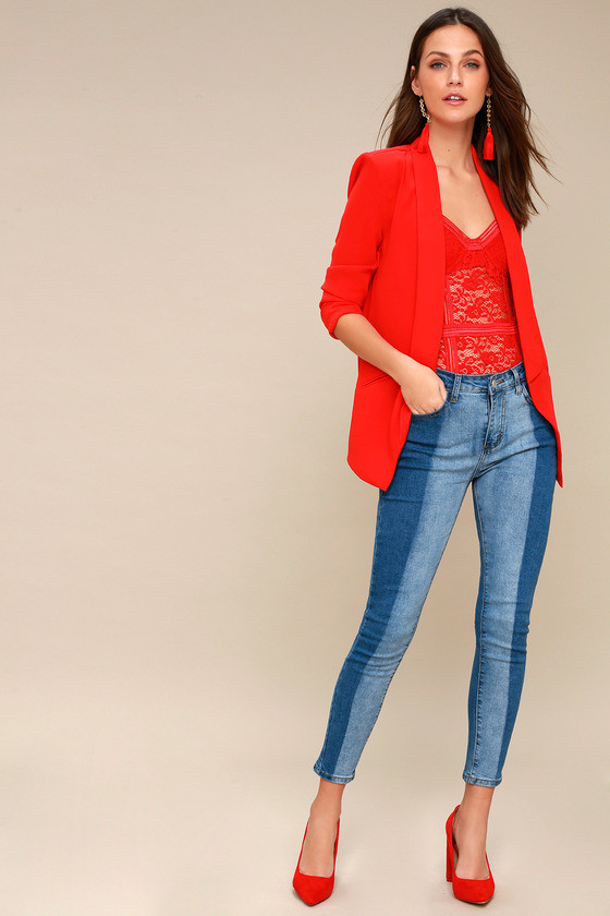 Miss Punctuality Red Lightweight Blazer | Lulus (US)