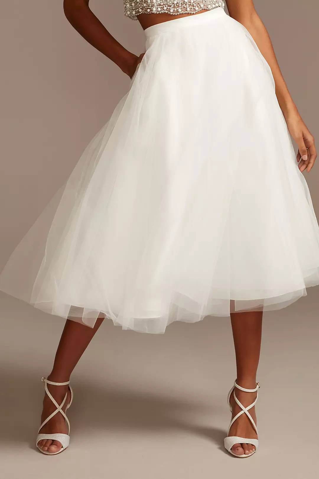 Tulle Wedding Separates Midi Skirt with Pockets | David's Bridal | David's Bridal