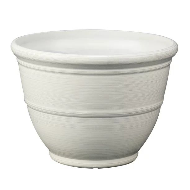 Mainstays Ferenza White Color Recycled Resin Planter, 14in x 14in x 10in, Set of 2 - Walmart.com | Walmart (US)