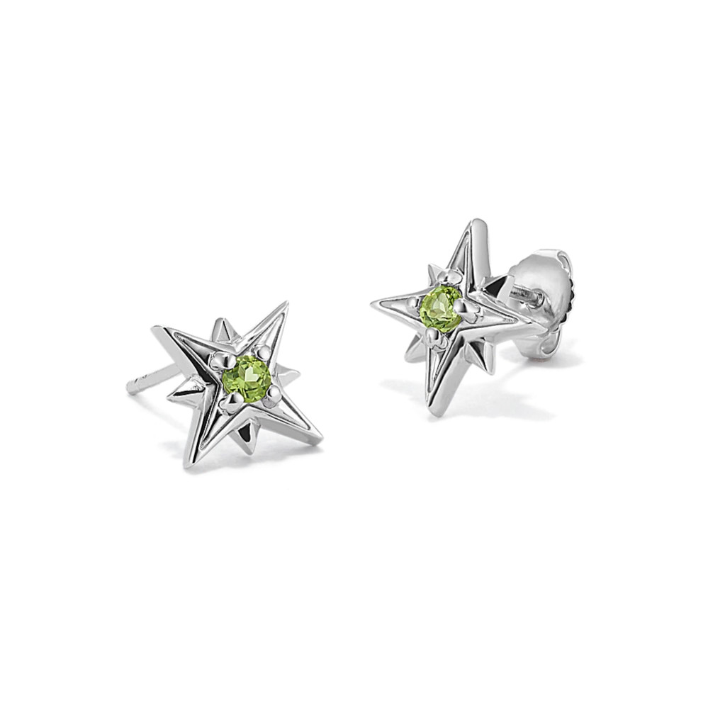 North Star Peridot Earrings in Sterling Silver | Shane Co