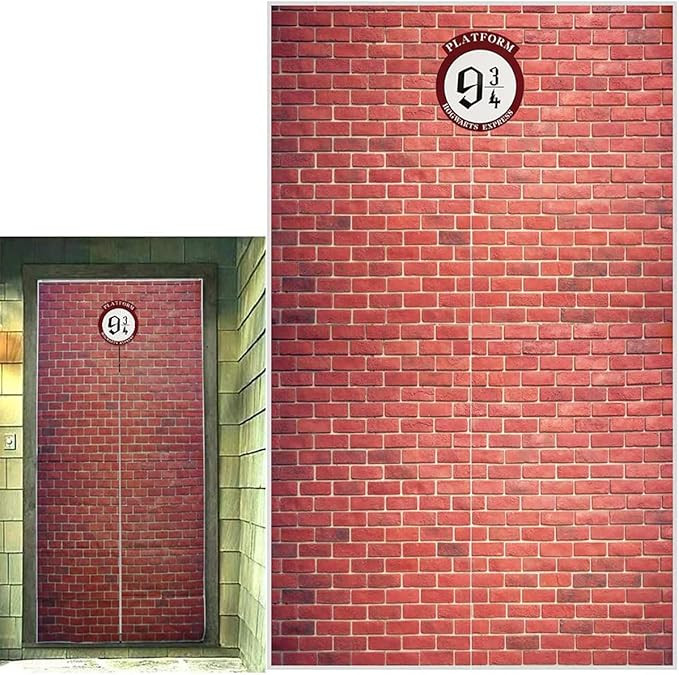 Platform 9 and 3/4 King's Cross Station, Curtains Door, Red Brick Wall Party Backdrop, Secret Pas... | Amazon (US)
