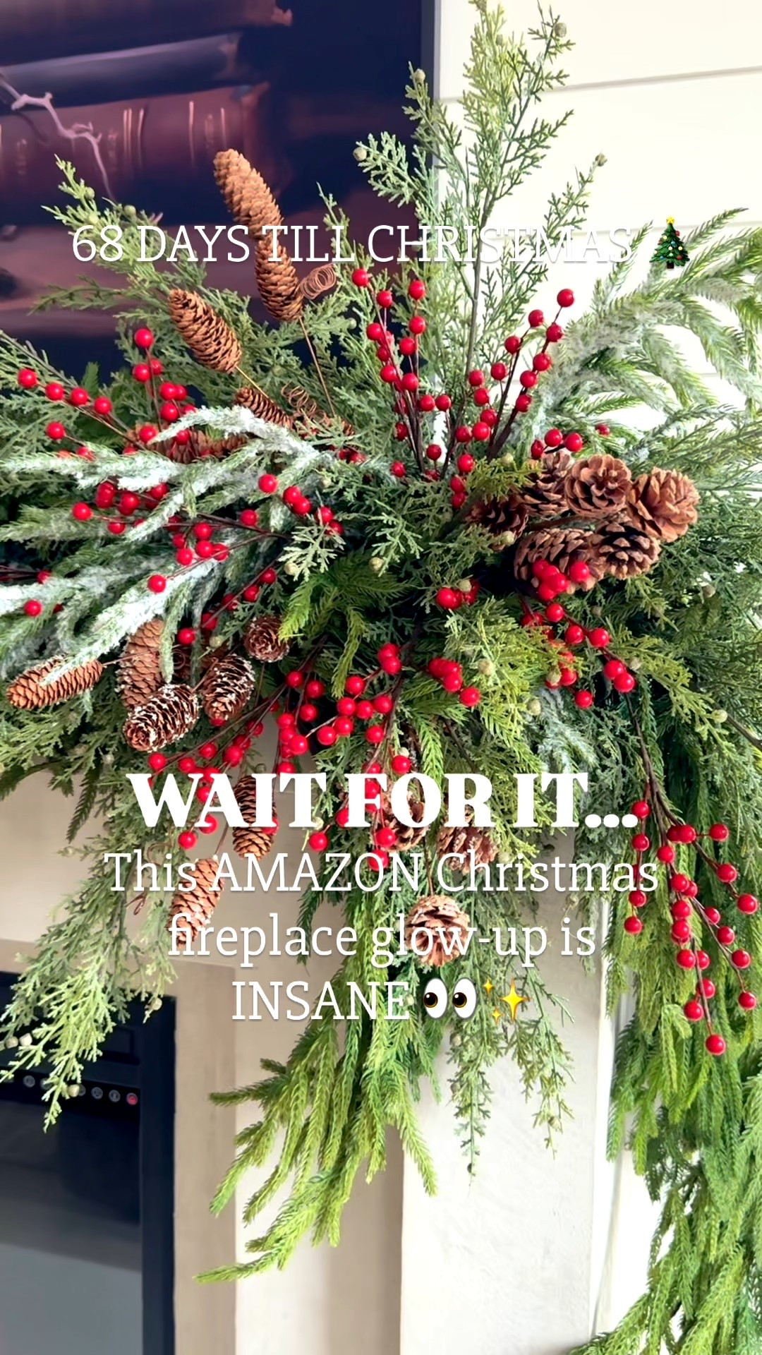 Holiday fireplace mantle 

#LTKSeasonal #LTKHoliday #LTKStyleTip