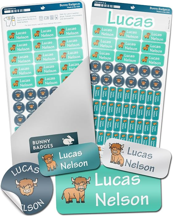 Personalized Name Labels for Kids (70 Labels) - Custom Waterproof Name Stickers for Daycare, Clot... | Amazon (US)