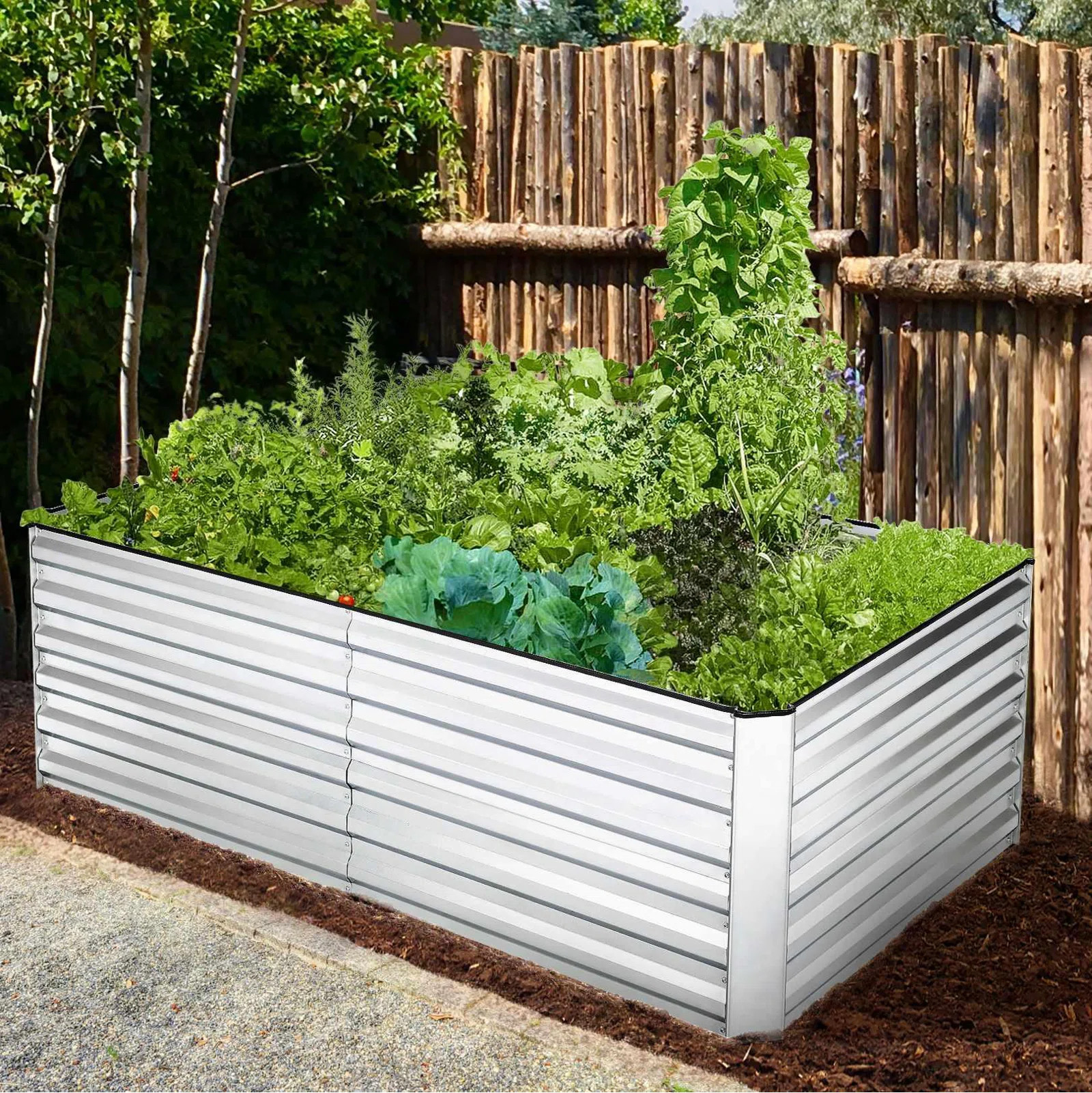 Denishia Belisle 6 ft x 3 ft Galvanized Metal Outdoor Raised Garden Bed Planter Box for Vegetable... | Wayfair North America