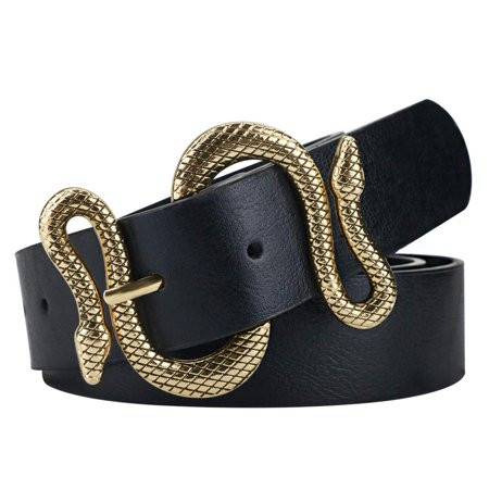 Belts for Women Vintage Womens Belts for Dresses Studded Black Belt with Snake Belt Buckle | Walmart (US)