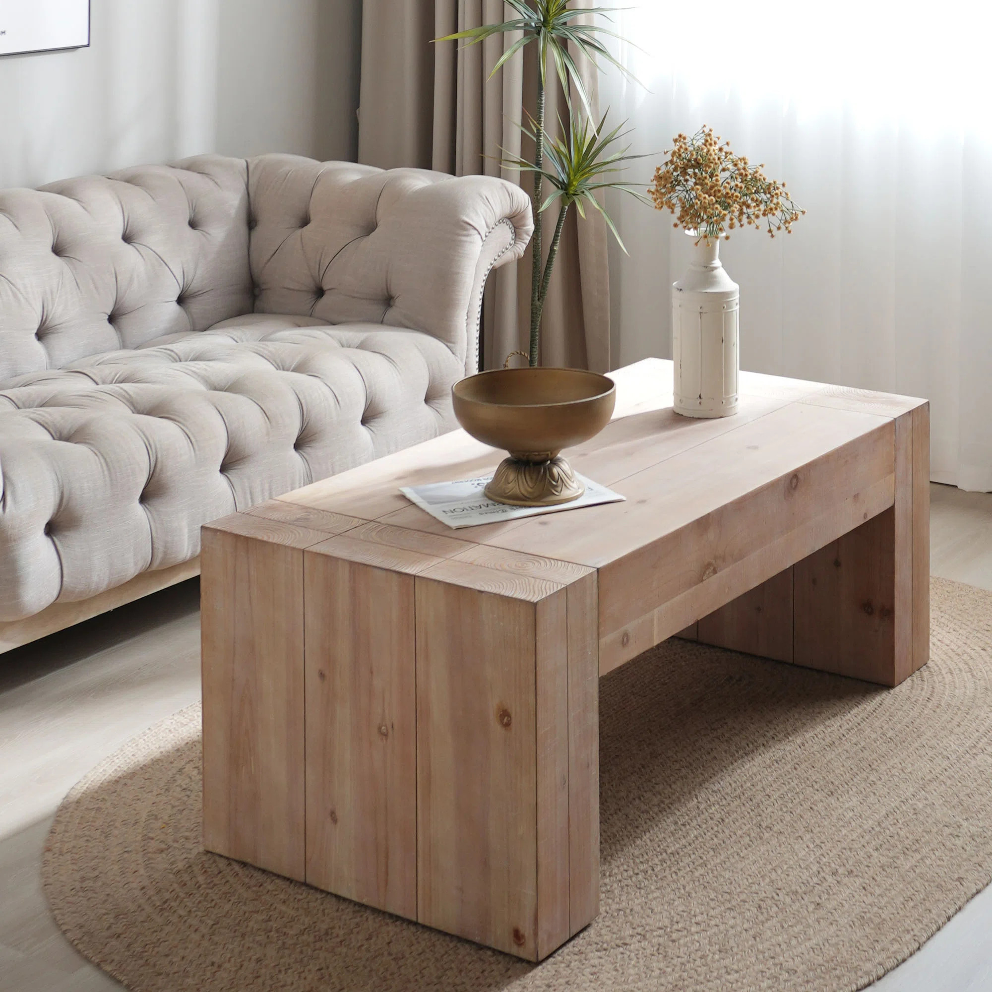 Latitude Run® 49" Farmhouse Wood Coffee Table & Reviews | Wayfair | Wayfair North America