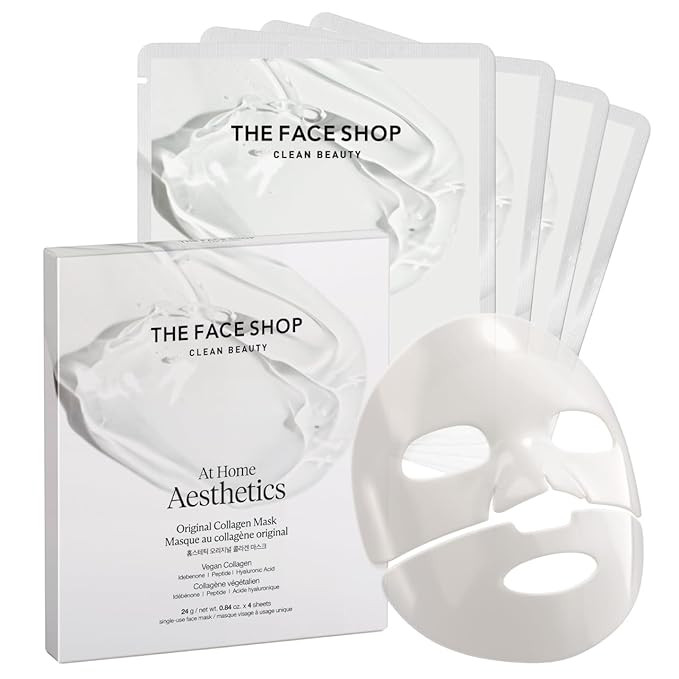 THE FACE SHOP Original Vegan Collagen Face Mask, Korean Glass Skin Essential, Peptide Hydrogel Ma... | Amazon (US)