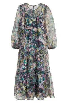 x Atlantic-Pacific Long Sleeve Floral Sheer Tiered Maxi Dress | Nordstrom