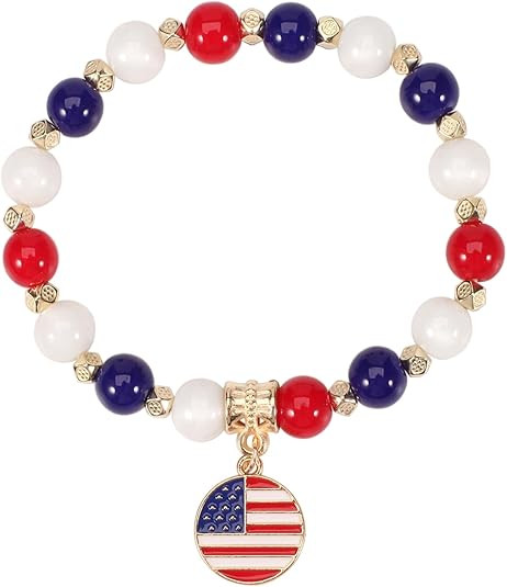 American Flag 4th of July Bracelets for Women Girls Christmas Halloween Valentine's Day St. Patri... | Amazon (US)