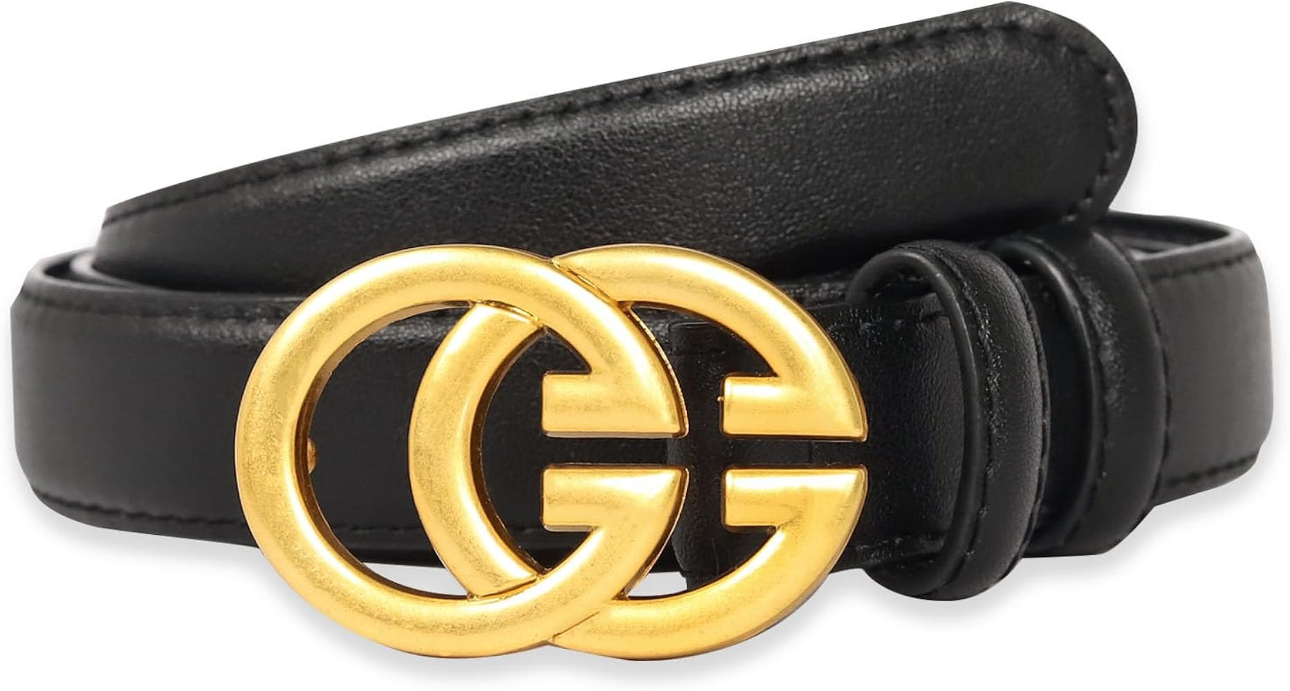 Aurolran Women's Fashion Classic Metal Buckle Leather Belt with Jeans Dress | Amazon (US)