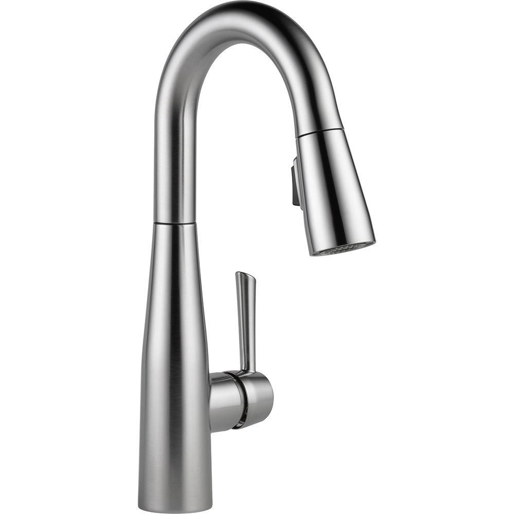 Delta Essa Single-Handle Bar Faucet with MagnaTite Docking in Arctic Stainless | Home Depot