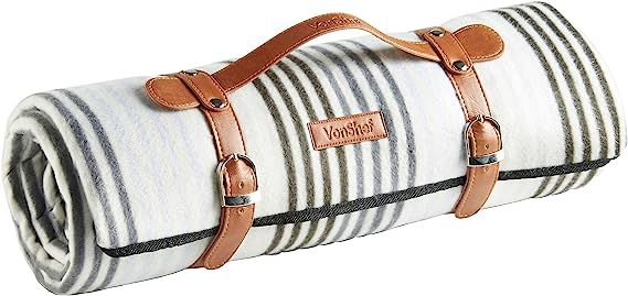 VonShef Picnic Blanket - Large 58" x 71" Soft Waterproof Folding Picnic Blanket for Outdoor Picni... | Amazon (US)