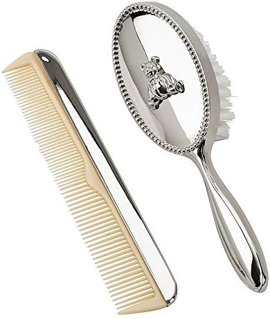 Teddy Bear Silver Tone 6 inch Nickel Plated Metal Brush and Comb Kit Set | Amazon (US)