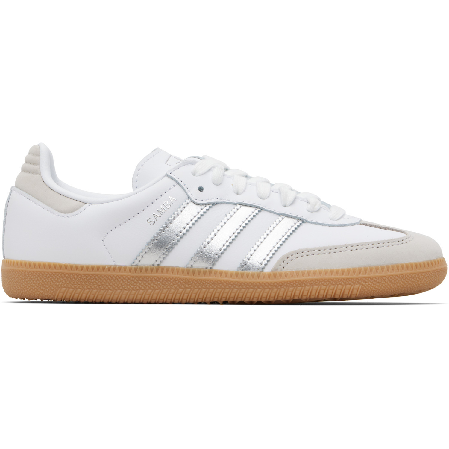 adidas Originals White & Silver Samba OG Sneakers | SSENSE