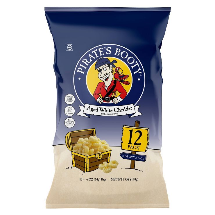 Pirate&#39;s Booty Aged White Cheddar Puffs - 12ct - 0.5oz | Target