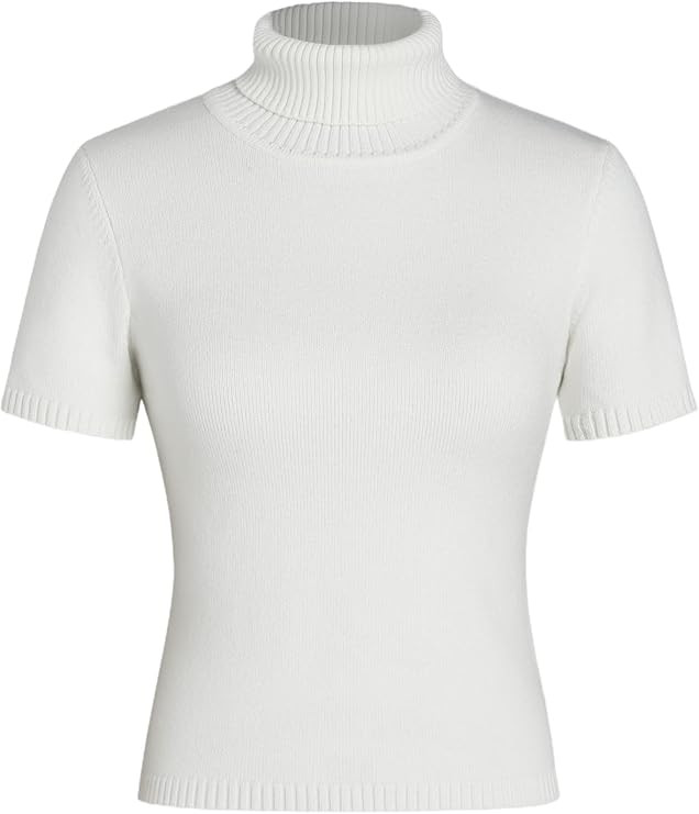 CIDER Women’s Short Sleeve Turtleneck Tops Cute Knit Slim Fit Sweater Blouses Basic Tee | Amazon (US)
