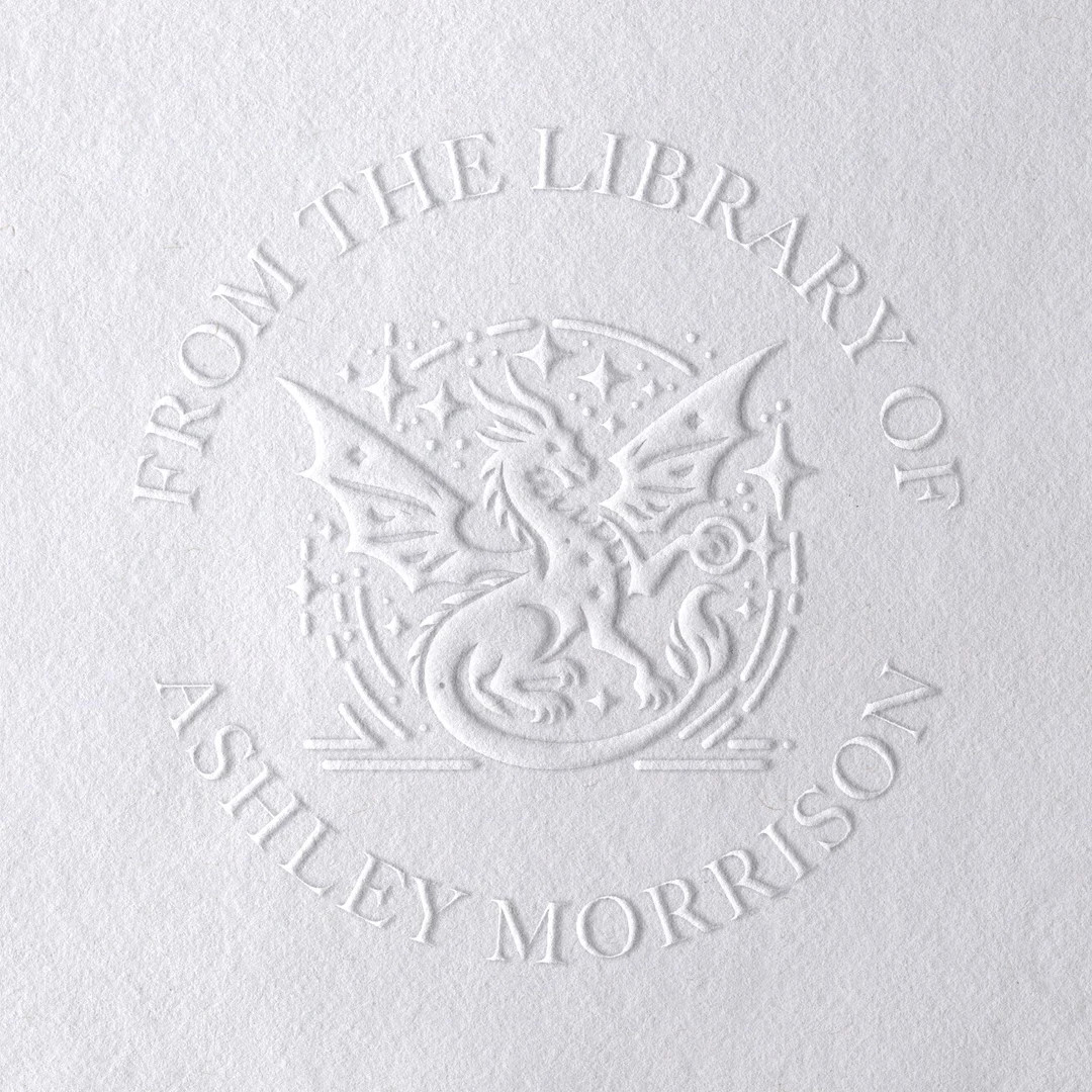 Dragon Book Embosser Personalised with Name, Custom Round Circle Embosser for Library Books (#2) | Etsy (US)